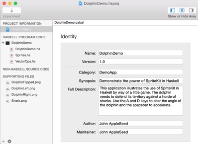 Project navigator and metadata editor
